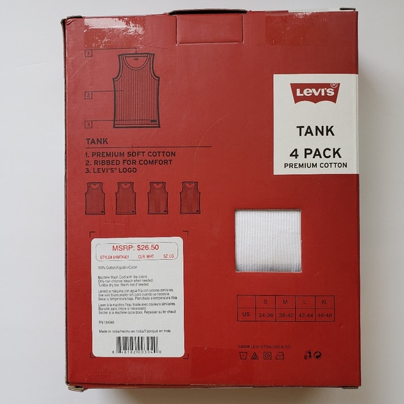 Levi's Men's Tanks 4 Pack - Picture 3 of 5